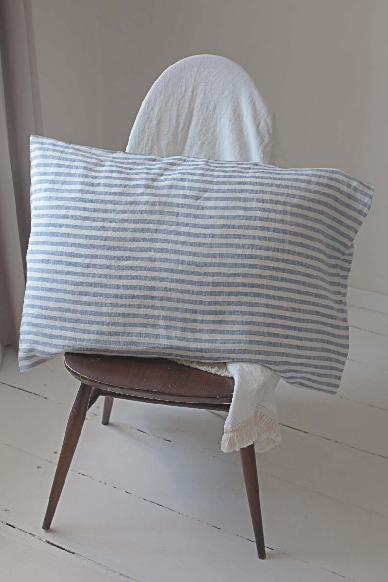 Striped Pillow Case Natural Linen Pillow Covers in Striped Colors
