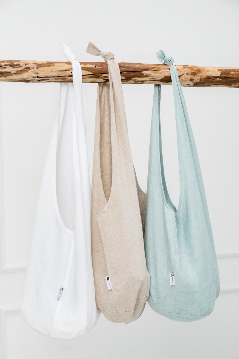 One Handle Linen Summer Bag Pastel Colors Lightweight 