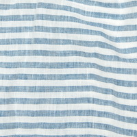Blue striped linen fabric swatch – 100% linen colour sample