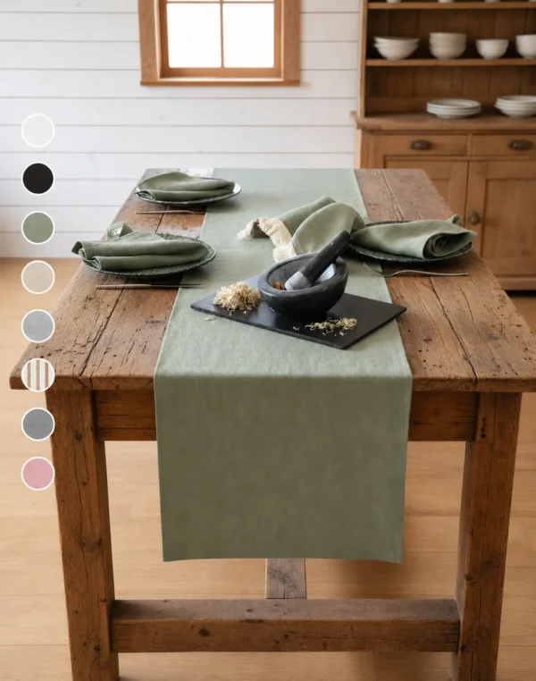Linen Table Runner. Various colors