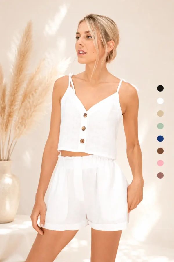 Linen Shorts with Pockets. Various Colors.