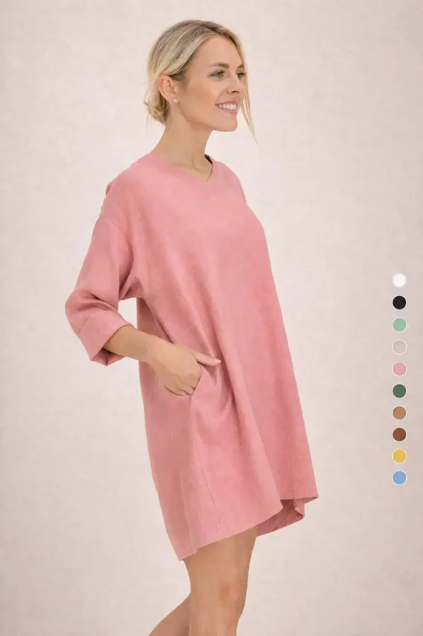 Loose Fit Linen Dress. Various colors