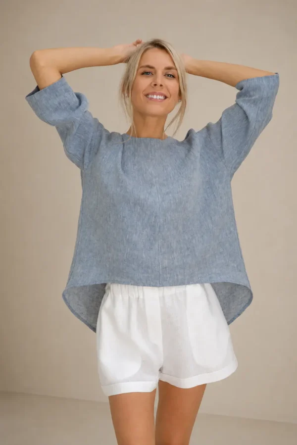 Oversize Linen Top With Sleeves. Various colors