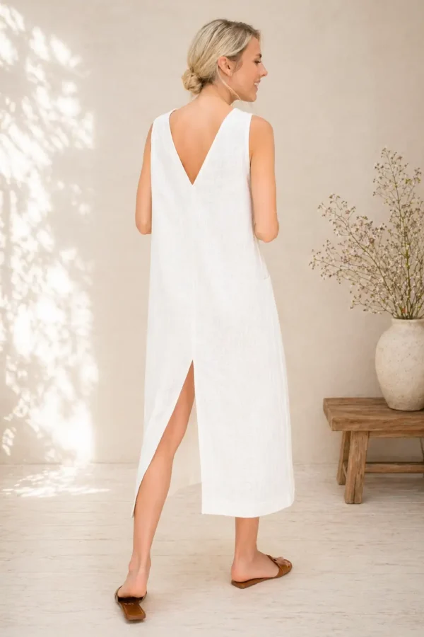 Long cotton muslin dress