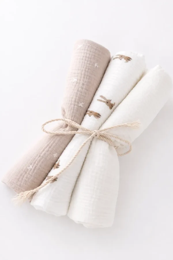 Neutral Muslin Swaddle Blanket Set of 3