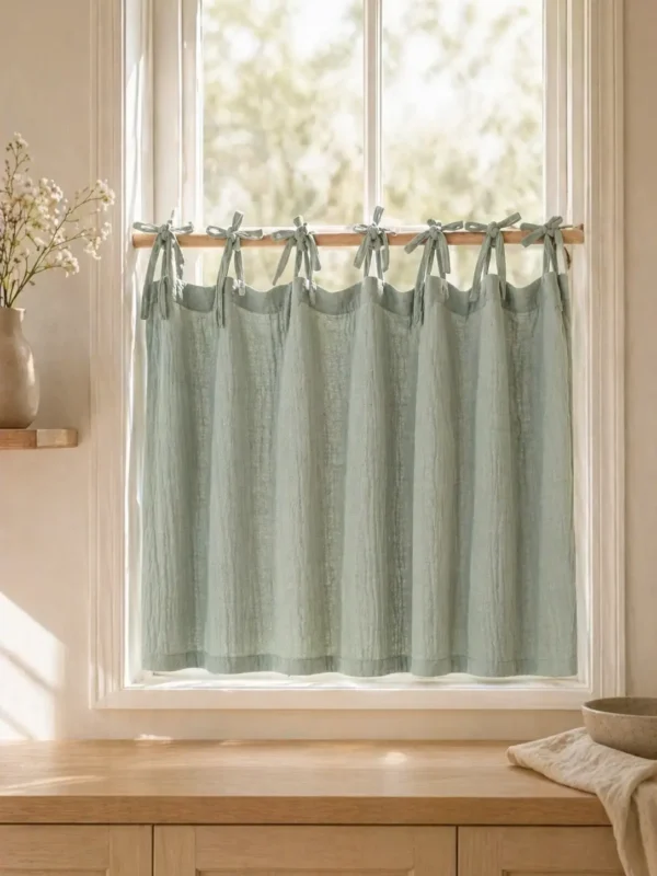 Tie Top Café Curtain – Many Colors