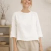 White linen top – breathable natural 100% linen women's top